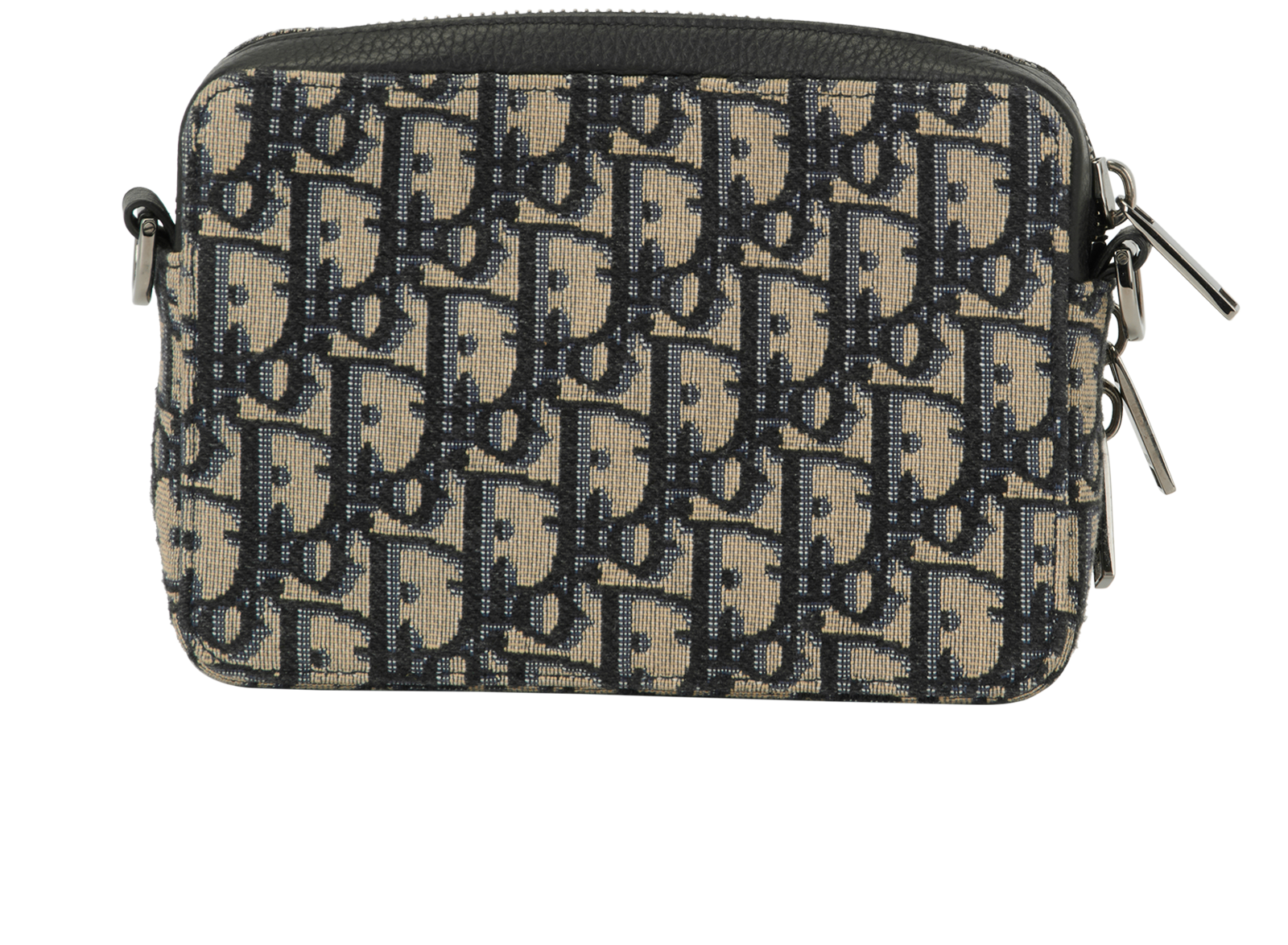 Zipped Pouch, &pound;795, Handbags, Black, Canvas, Back view